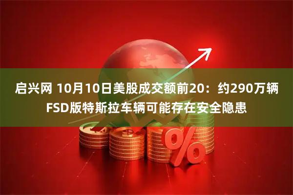 启兴网 10月10日美股成交额前20：约290万辆FSD版特斯拉车辆可能存在安全隐患